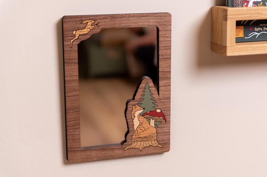 Fox and Hare Kids's Mirror. Kid's Safety (Acrylic) Mirror for Bedroom.