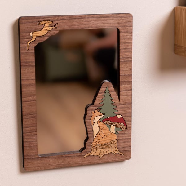 Fox and Hare Kids's Mirror. Kid's Safety (Acrylic) Mirror for Bedroom.