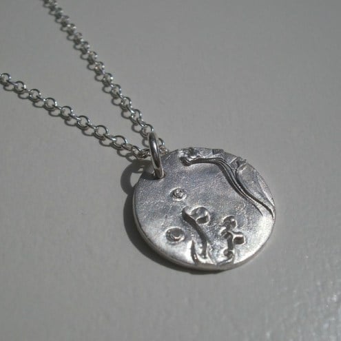 Cherry tree halmarked fine silver pendant