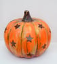 Star Pumpkin Lantern – Hand-Painted Ceramic Autumn Decoration