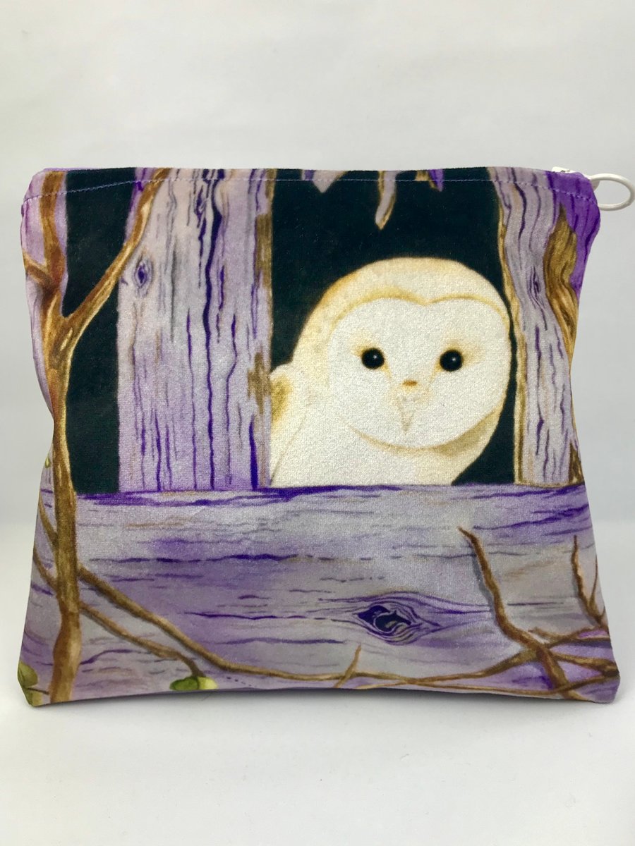 Velvet Owl Makeup Bag