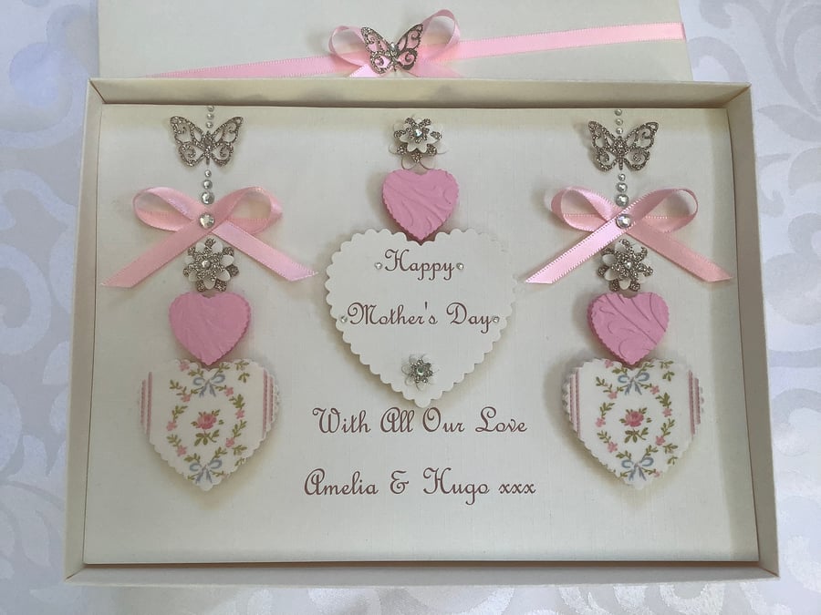 Personalised Mother’s Day Card Gift Boxed Handmade Mum Nan Gran 