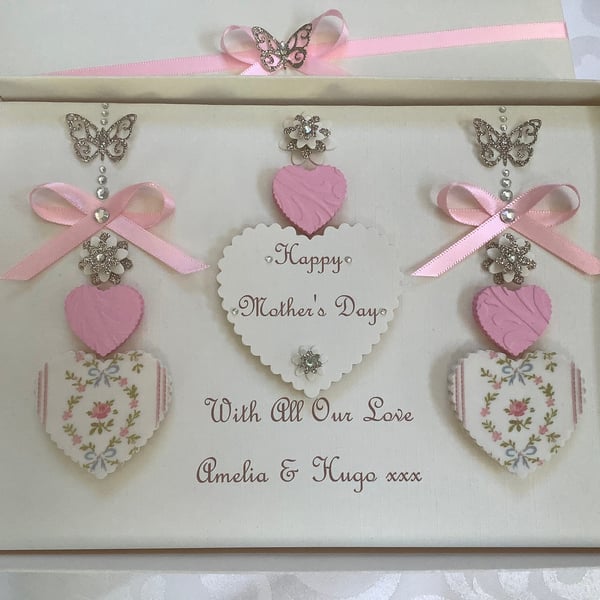 Personalised Mother’s Day Card Gift Boxed Handmade Mum Nan Gran 