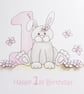 1st Birthday Card - Bunny Rabbit  - Image 3