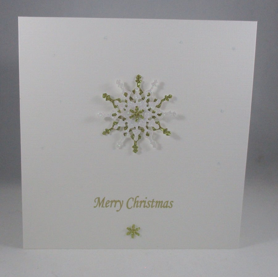 Plain and Simple Snowflake Christmas Card, choice of snowflake colour