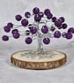 Small Wire Tree with Purple Synthetic Lava Beads on a Wooden Base - Image 1