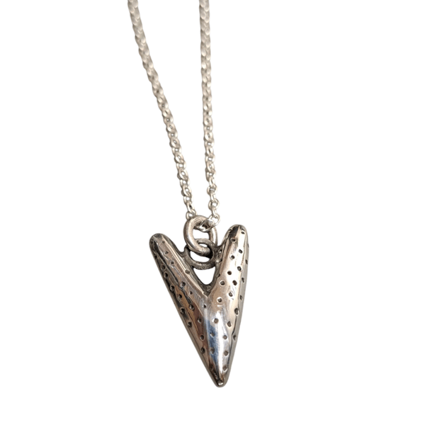 Solid silver dotty heart