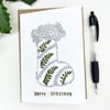 Handmade Real Pressed Ferns Christmas Stocking Card