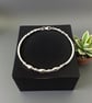 Sterling Silver Noodle Bracelet with Round & Oval Beads - Image 2