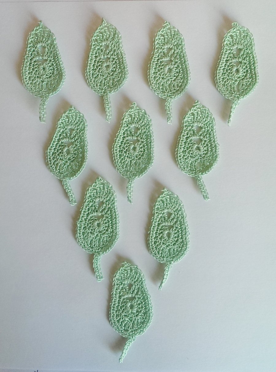PALE GREEN LEAVES - 6cm x 2.5cm- EMBELLISHMENTS, CARDS, CRAFTS,  SCRAPBOOKING ??