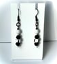 Black and White Beaded Earrings
