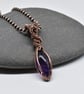 Wire Wrapped Dainty Amethyst and Copper Pendant - Image 8