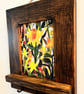 Handmade Reclaimed Wood Daffodil Flower Picture Wall Hanging With 3 Key Hooks  - Image 4