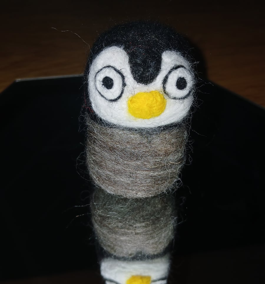 Cute Needle Felted Baby Penguin