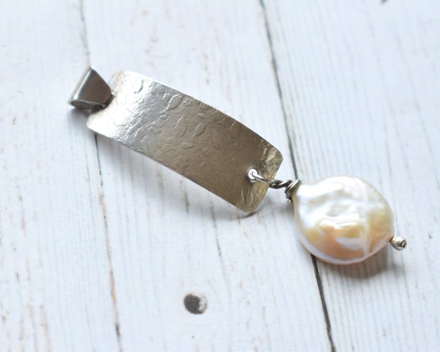 Handmade Pearl And Sterling Silver Pendant