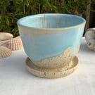 Handmade Planter with Attached Tray