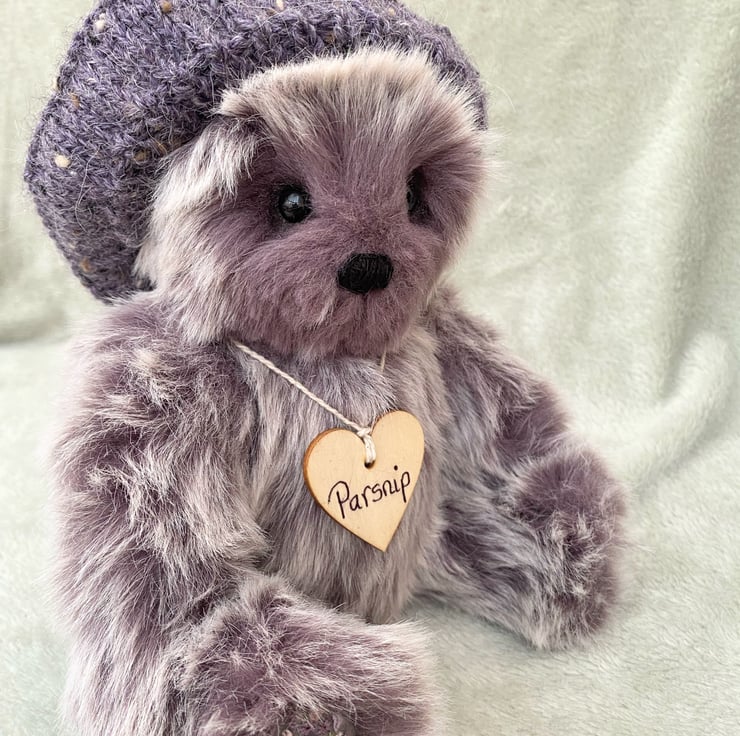 Hand embroidered artist bear, unique collectabl... - Folksy