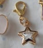 Set of 3 Gold Tone Clear and Pink Zipper Charms - Image 3