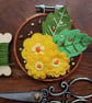 Whimsical Spring Garden handmade wall decoration, keepsake yellow and brown