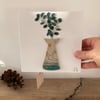 Wall plaque picture - vase, swift and foliage