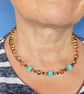 Colourful bead necklace with toggle clasp.  - Image 5