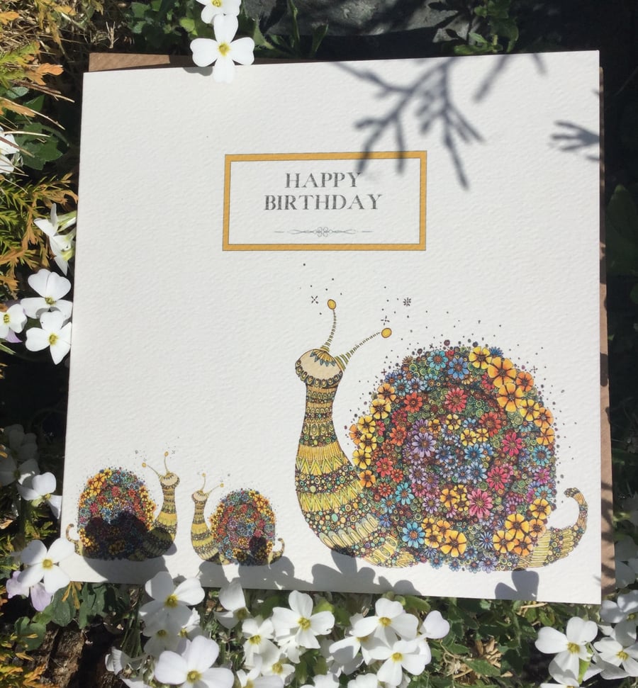 Happy Birthday Snails Card 