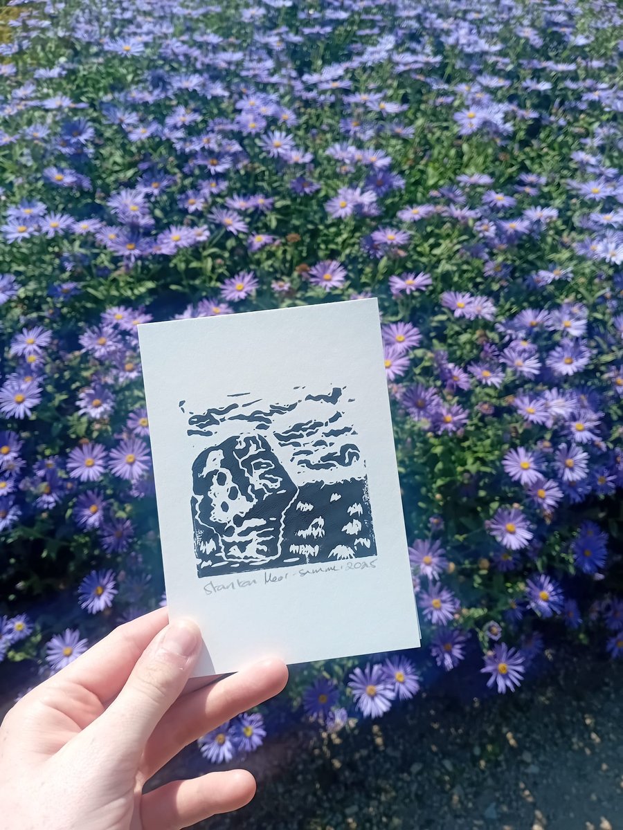 Stanton Moor & Andle Stone Original A6 Lino Print