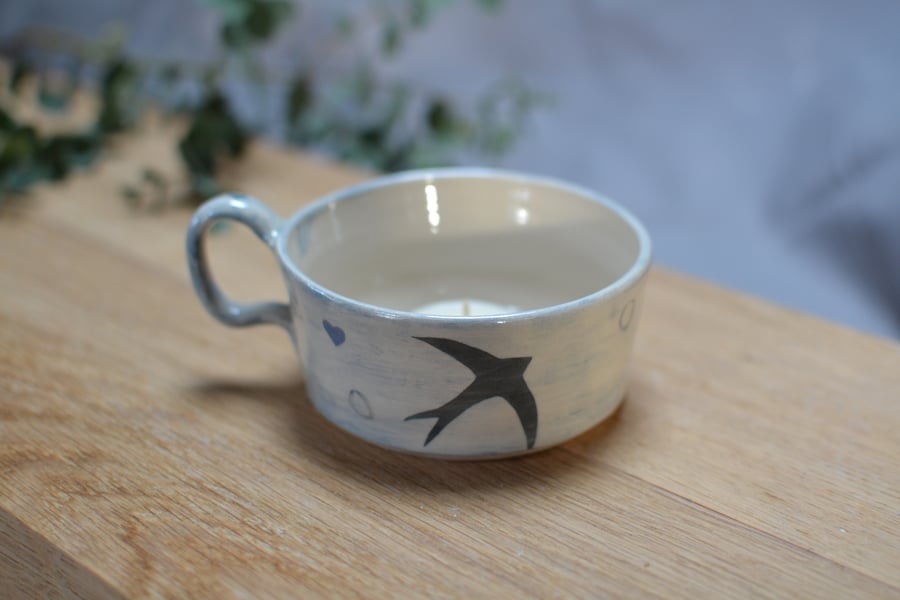 Super Seconds Saturday - tealight holder cup - Swallow