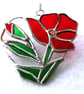 Poppy Heart Suncatcher Stained Glass Flower  - Image 5