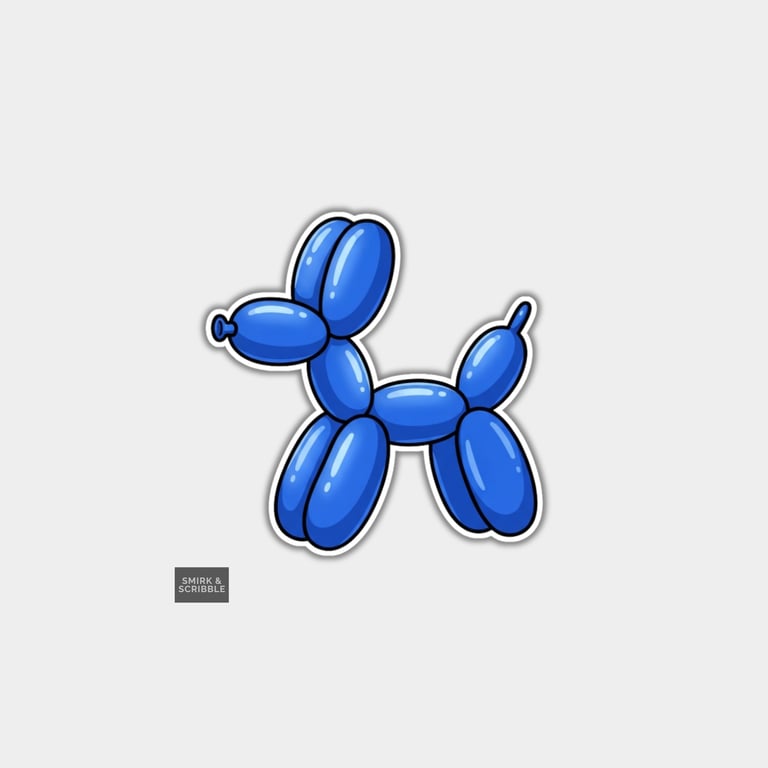 Funny Vinyl Die Cut Sticker For Adults - Cute Balloon Dog