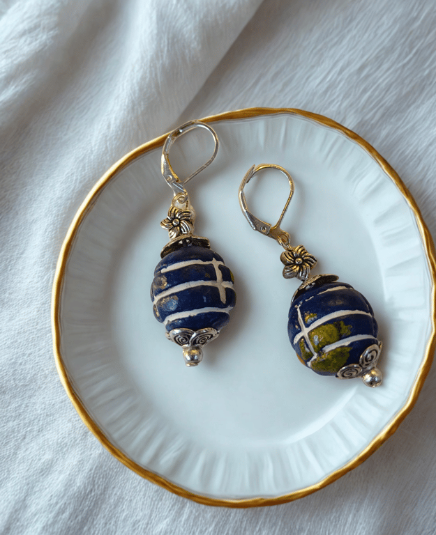 Hand Painted Wooden Earrings 