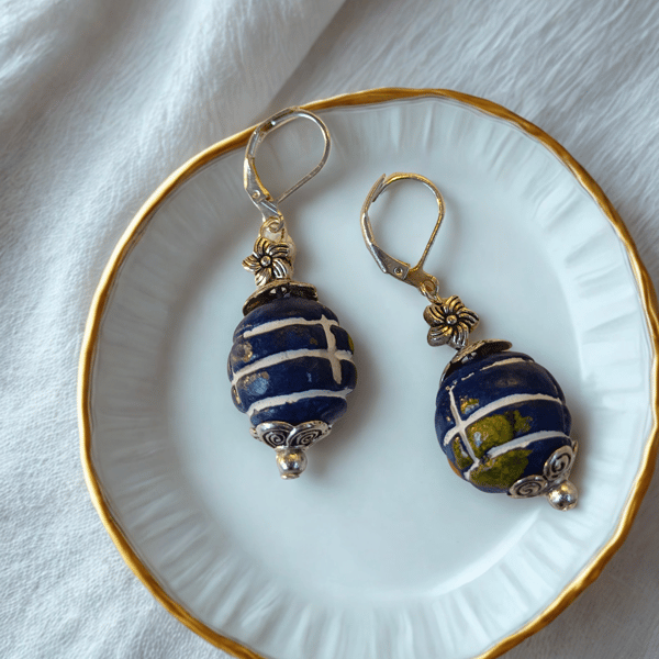 Hand Painted Wooden Earrings 