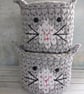 Cat face basket, Animal basket, Pet gift, Storage basket, cat lovers - Image 6