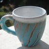 Turquoise zebra stripe mug