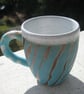 Turquoise zebra stripe mug - Image 1