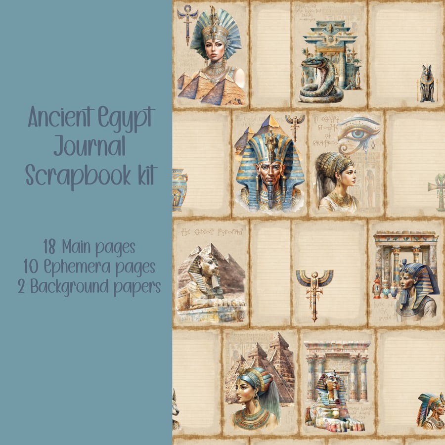 Ancient Egypt kit Scrapbooking, Ephemera, Journal, Digital Download