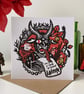 Greetings From Krampus Card. Xmas Wreath Christmas Card.  - Image 5
