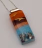 Sunset Over Water (1) Seascape Fused Glass Pendant