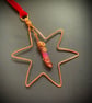 Celestial Copper Star with Pink Aurora Point – Handmade Christmas Ornament  