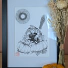 Fall Witch Original Illustration Framed