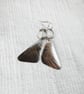 Earrings, Sterling Silver and Copper Long Triangle Dropper Earrings - Image 4