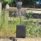 Hand forged thistle sculpture, handmade by Scottish blacksmith