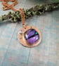 Cosmos Dichroic Glass and Copper Necklace. Artisan Pendant