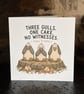 Three Gulls. One Cake. No Witnesses. - Funny Seagull Birthday Card