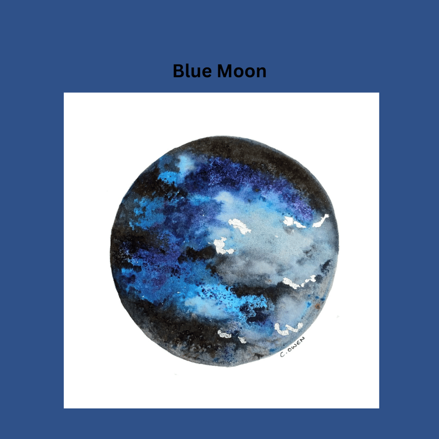 Blue Moon Original Watercolour Painting