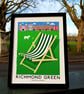 RICHMOND GREEN DECKCHAIR A3 Print - Image 1