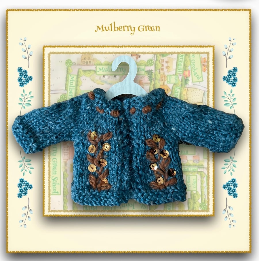 Reserved for Shani - Petrol Blue Embroidered Cardigan 