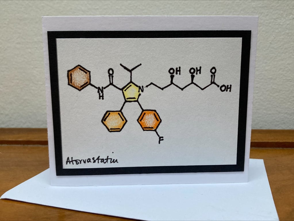 Atorvastatin greetings card (small)