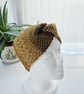 Autumn Aran Ear Warmer, Crochet Twisted Headband