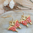 gold plated butterfly earrings with 18k gold plated earrings red butterflies